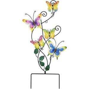 28 Inch Butterfly Garden Stake Decor Metal Wall Art Decoration, Mothers